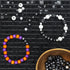6mm Black Colour Flat Round Alphabet Beads